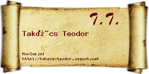 Takács Teodor névjegykártya